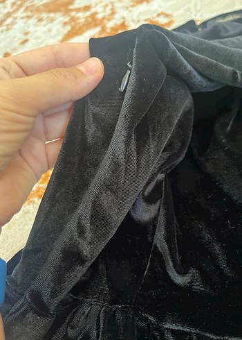 xl Beden siyah Renk Kadife 42 beden şık elbise