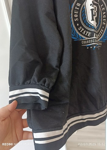 diğer Beden Siyah Baskılı Sweatshirt