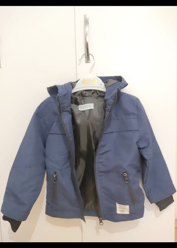 Erkek Çocuk Kapüşonlu Mavi Fermuarlı Ceket - Görsel 2