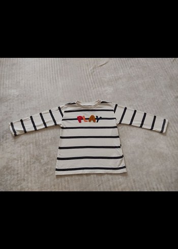 LCW Beyaz Çizgili Erkek Çocuk Uzun Kollu Tişört - Görsel 2