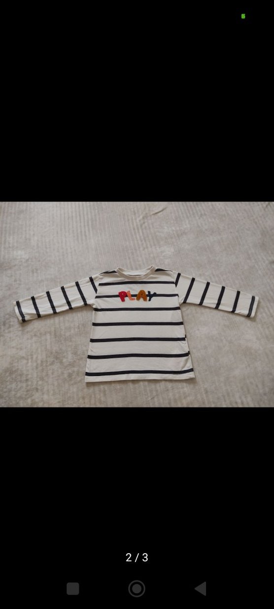 LCW Beyaz Çizgili Erkek Çocuk Uzun Kollu Tişört - Görsel 2