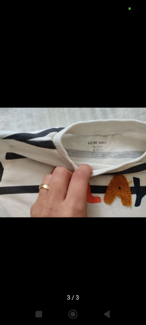 LCW Beyaz Çizgili Erkek Çocuk Uzun Kollu Tişört - Görsel 3