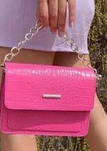 Zara Pembe Zincir Deri Çanta