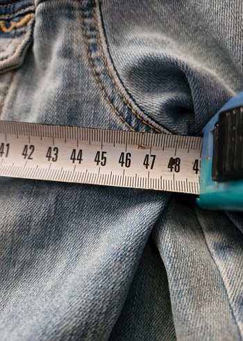 Düğmeli  uzun kapşonlu Denim Ceket - Görsel 6