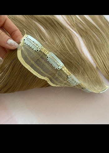 Bej Parlak Elastik Kadın Saç Aksesuarı - Görsel 3