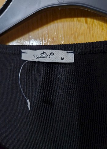 Siyah Uzun Kollu Crop Bluz - Görsel 2