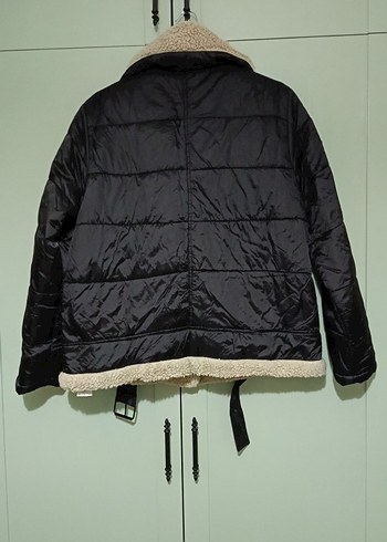 Kürklü Siyah Kadın Mont - Görsel 2