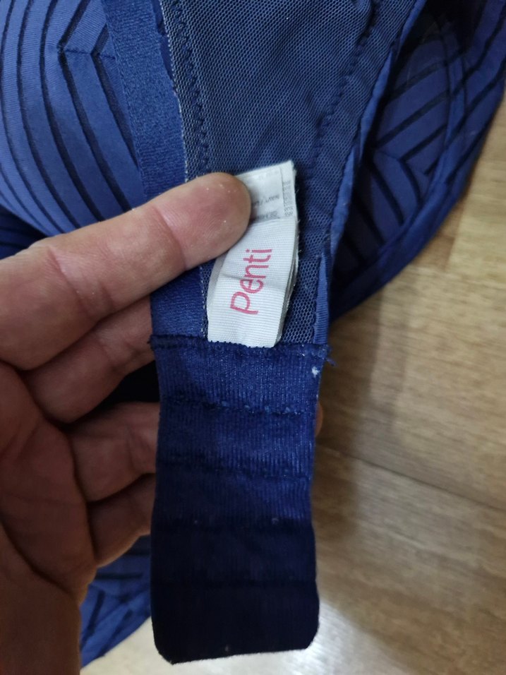 Koyu Mavi Çizgili toparlayıcı sütyen - Görsel 3