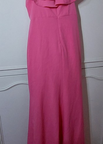 Pembe Düşük Kol Fermuarlı Kadın Elbise - Görsel 6