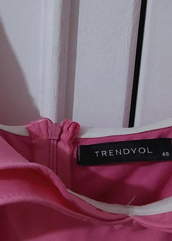 Pembe Düşük Kol Fermuarlı Kadın Elbise - Görsel 7