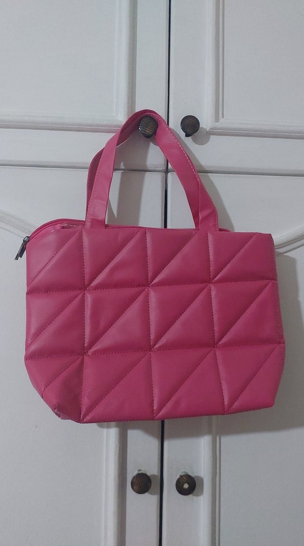 Pembe Kadın Fermuarlı Günlük Çanta - Görsel 2