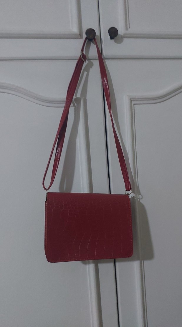 Kırmızı Deri Kadın Çanta - Görsel 2