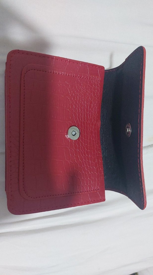 Kırmızı Deri Kadın Çanta - Görsel 5