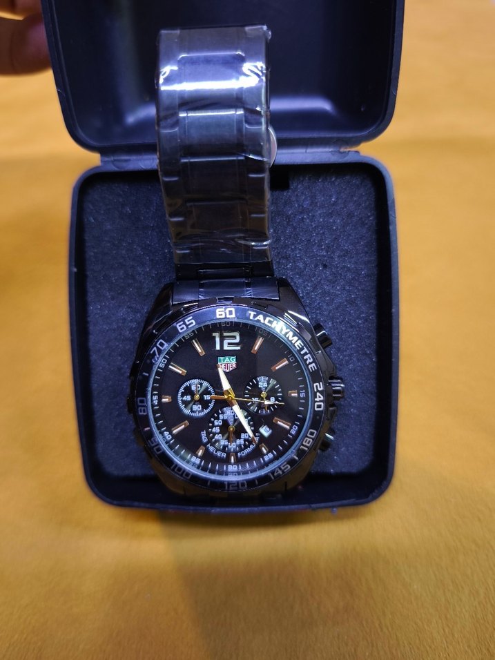 Siyah Erkek Biker Stil İş Saat - Görsel 2