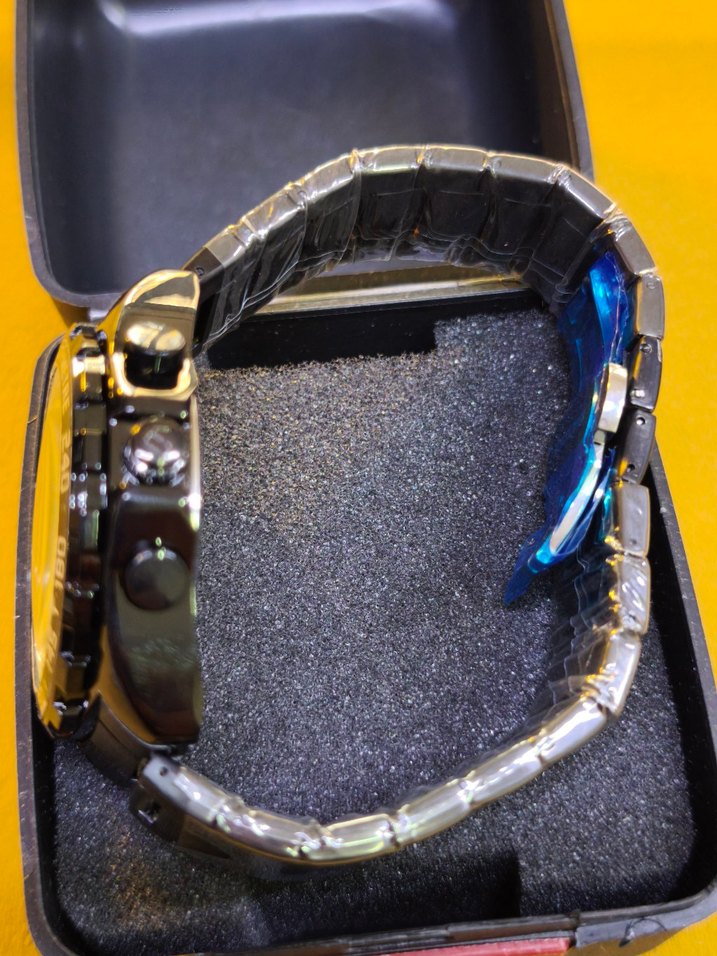 Siyah Erkek Biker Stil İş Saat - Görsel 4