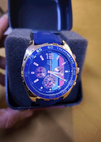 Mavi Biker Tarzı Erkek Saat - Görsel 3