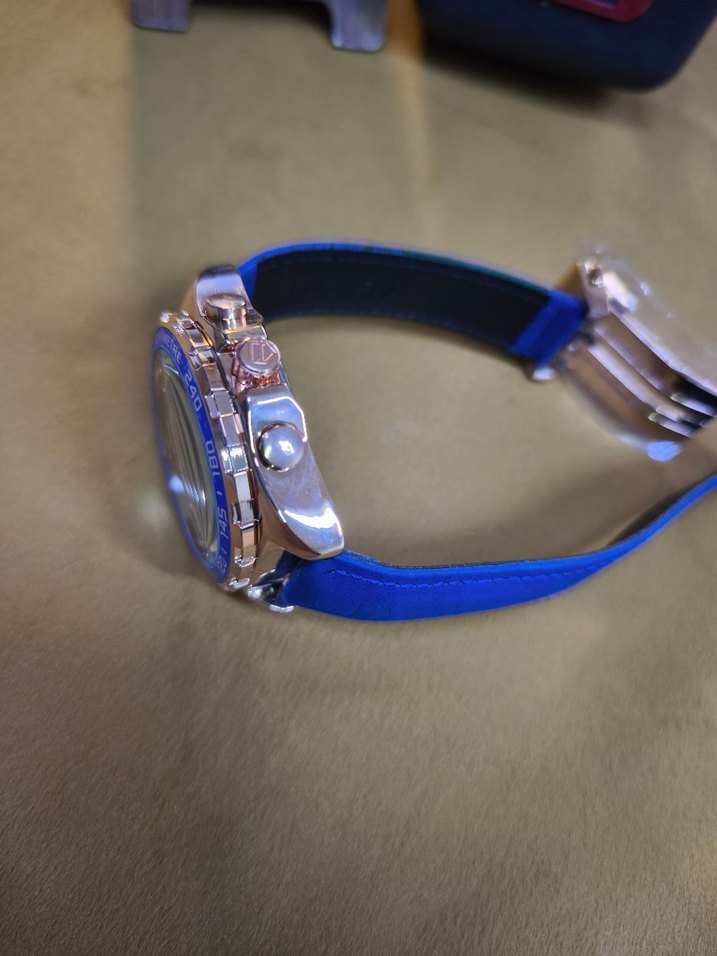 Mavi Biker Tarzı Erkek Saat - Görsel 4