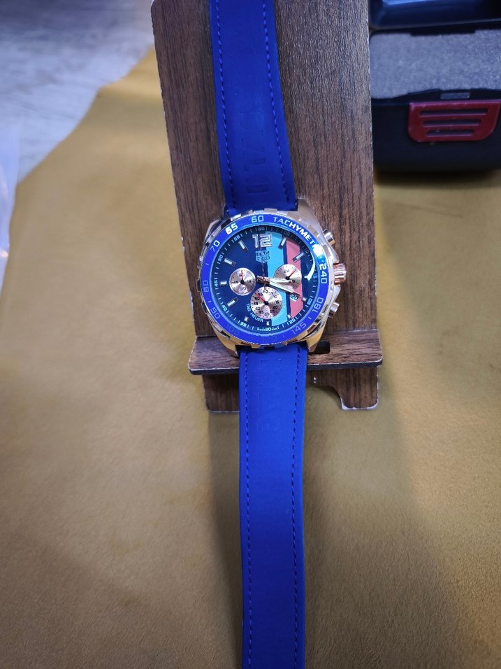 Mavi Biker Tarzı Erkek Saat - Görsel 5