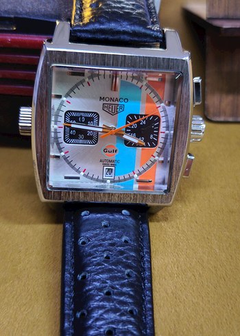Vintage Çok Renkli Monaco Heuer Erkek Saati - Görsel 3