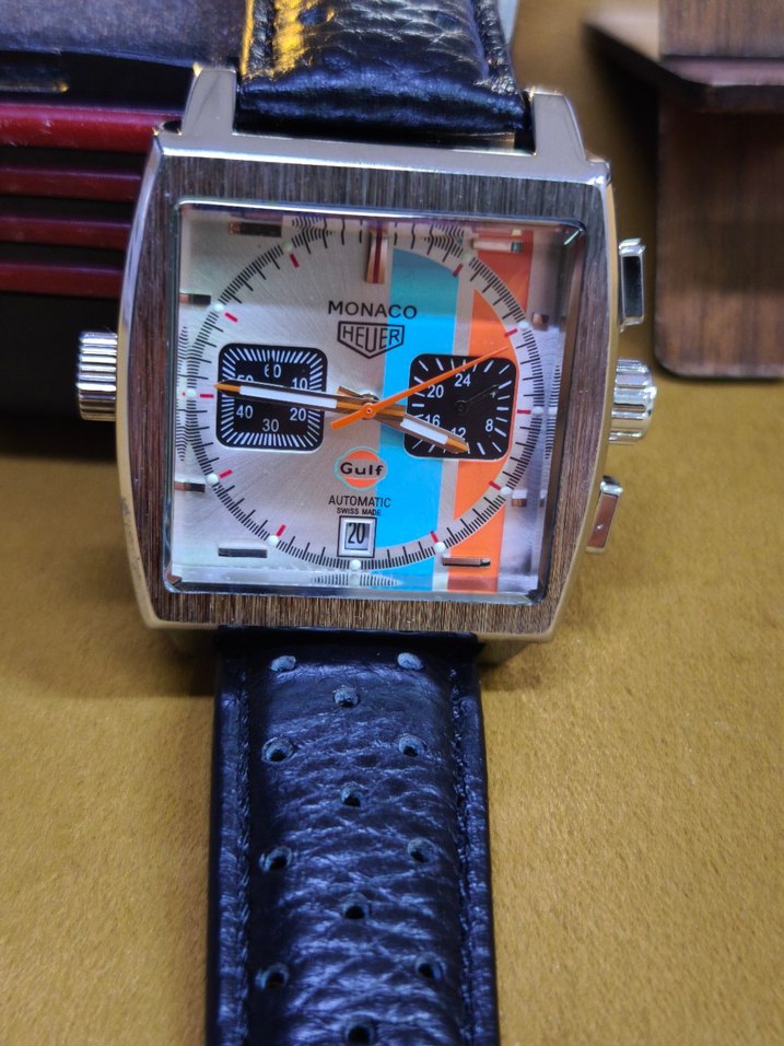 Vintage Çok Renkli Monaco Heuer Erkek Saati - Görsel 3