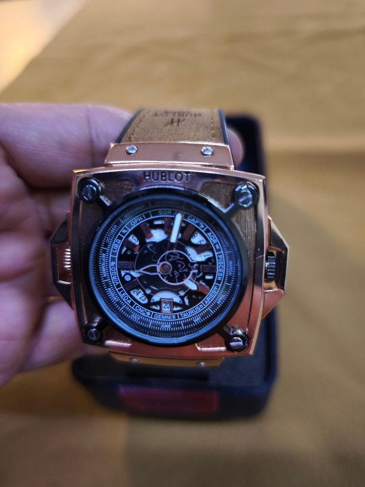 Altın Renkli Biker Tarzı Erkek Kol Saati - Görsel 3