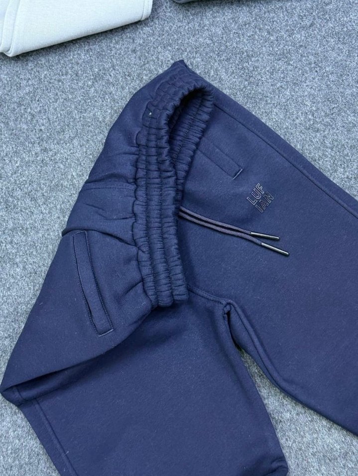 Erkek Rahat Kesim Gri ve Beyaz Eşofman Altı - Görsel 2