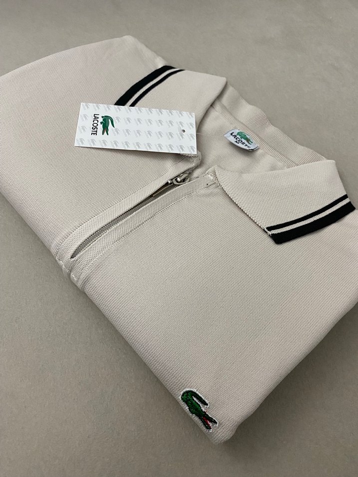 Beyaz Fermuarlı Erkek Polo Tişört - Görsel 5