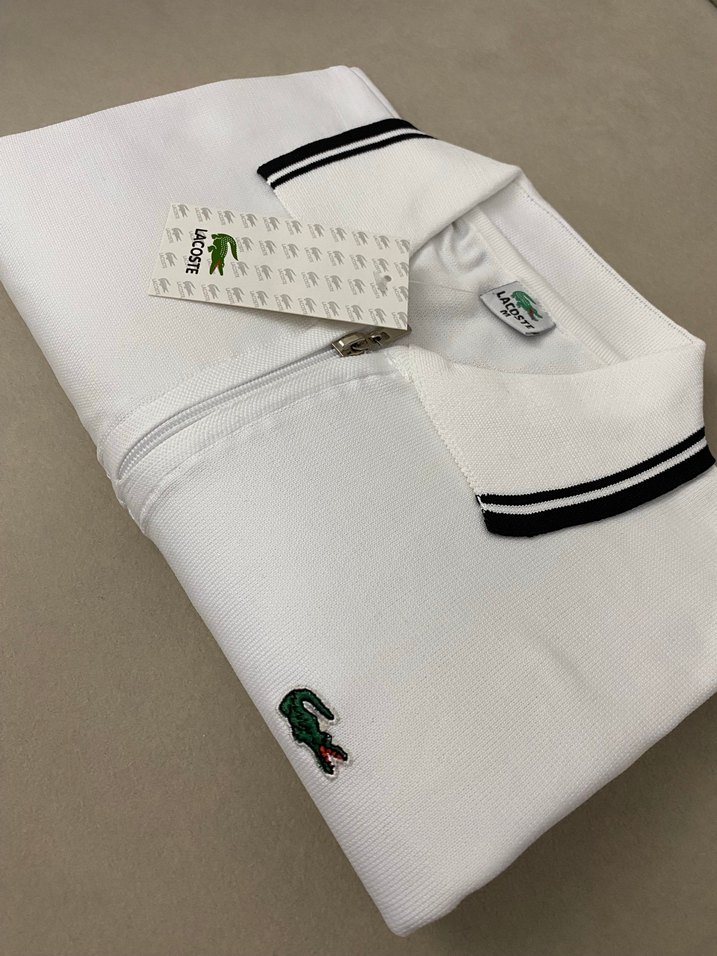 Beyaz Fermuarlı Erkek Polo Tişört - Görsel 4