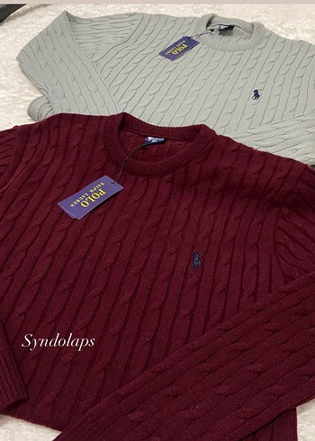 Bordo Erkek Örgü Polo Kazak - Görsel 2