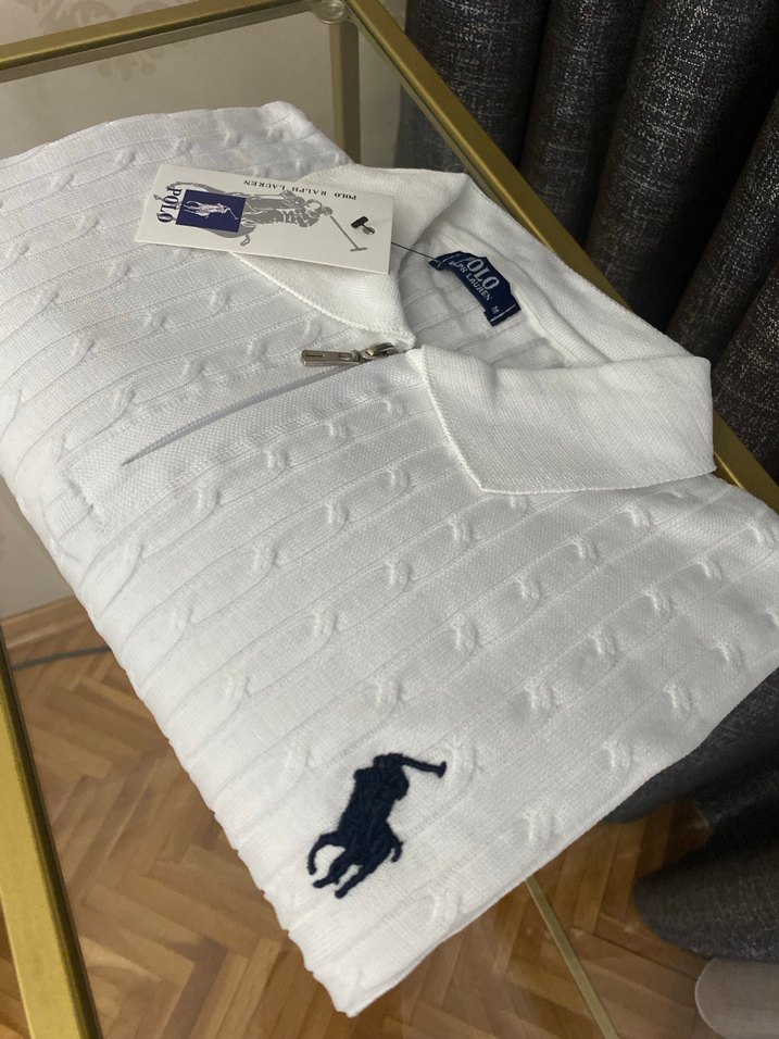 Erkek Beyaz Kısa Kollu Polo Yaka Triko - Görsel 2