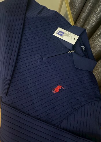 Lacivert Polo Yaka Erkek Triko Kazak - Görsel 2