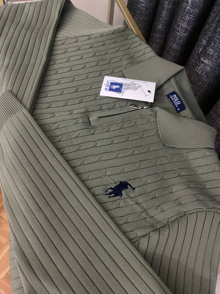 Gri Polo Örgü Kısa Kollu Erkek Triko - Görsel 2