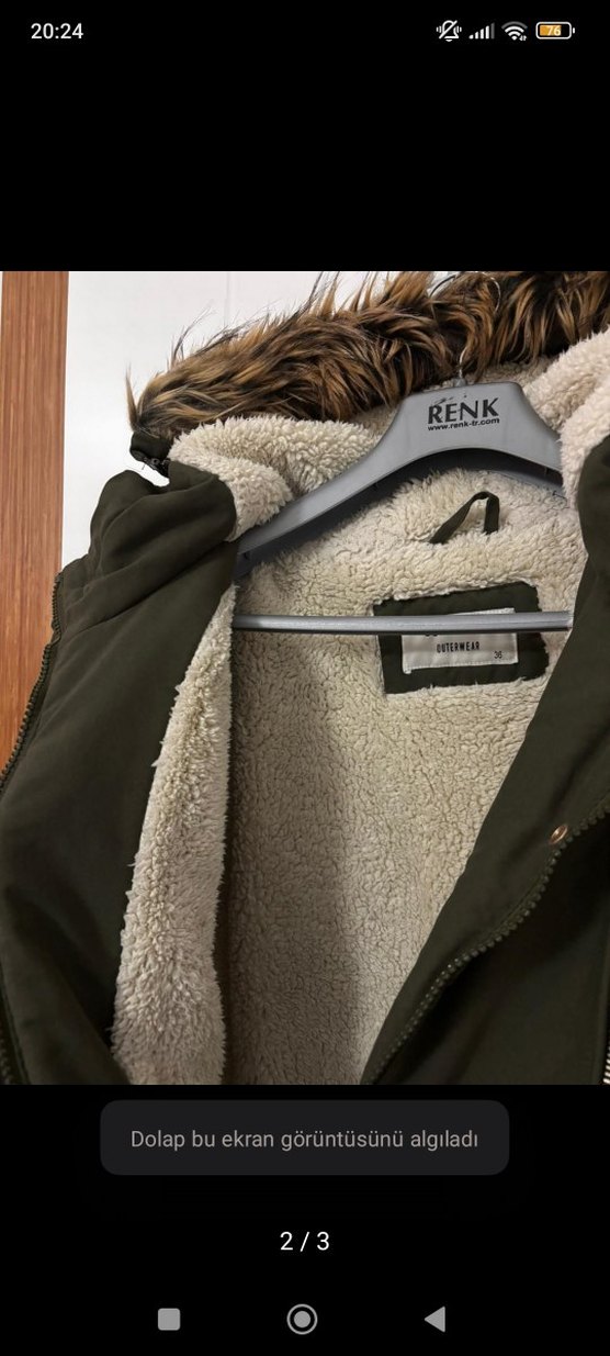 Kürk Detaylı Kahverengi Kadın Kış Montu - Görsel 2