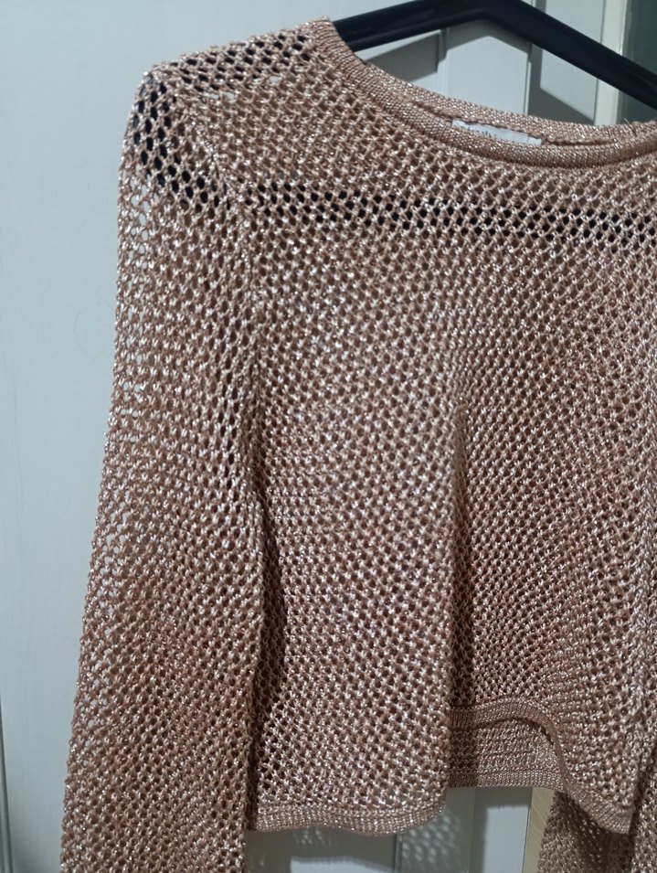 Bakır rose pembe Örgü Kadın Kazak dilvin - Görsel 2