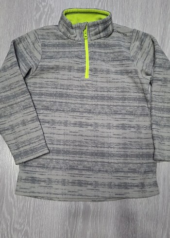 Gri Baskılı Fermuarlı Erkek Çocuk Sweatshirt