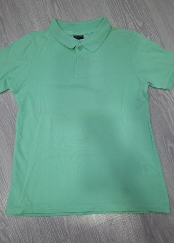 Yeşil Klasik Polo Yaka Erkek Cocuk Tişört