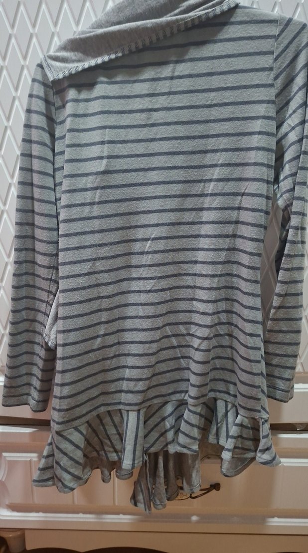 Gri Uzun Kollu Salaş Kadın Hırka - Görsel 4