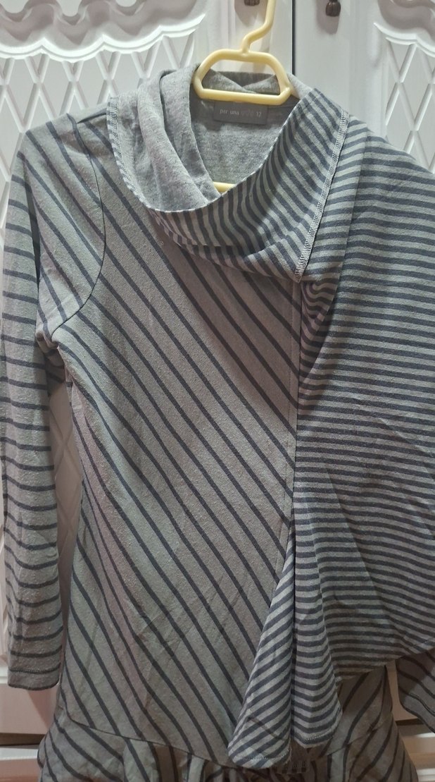 Gri Uzun Kollu Salaş Kadın Hırka - Görsel 3