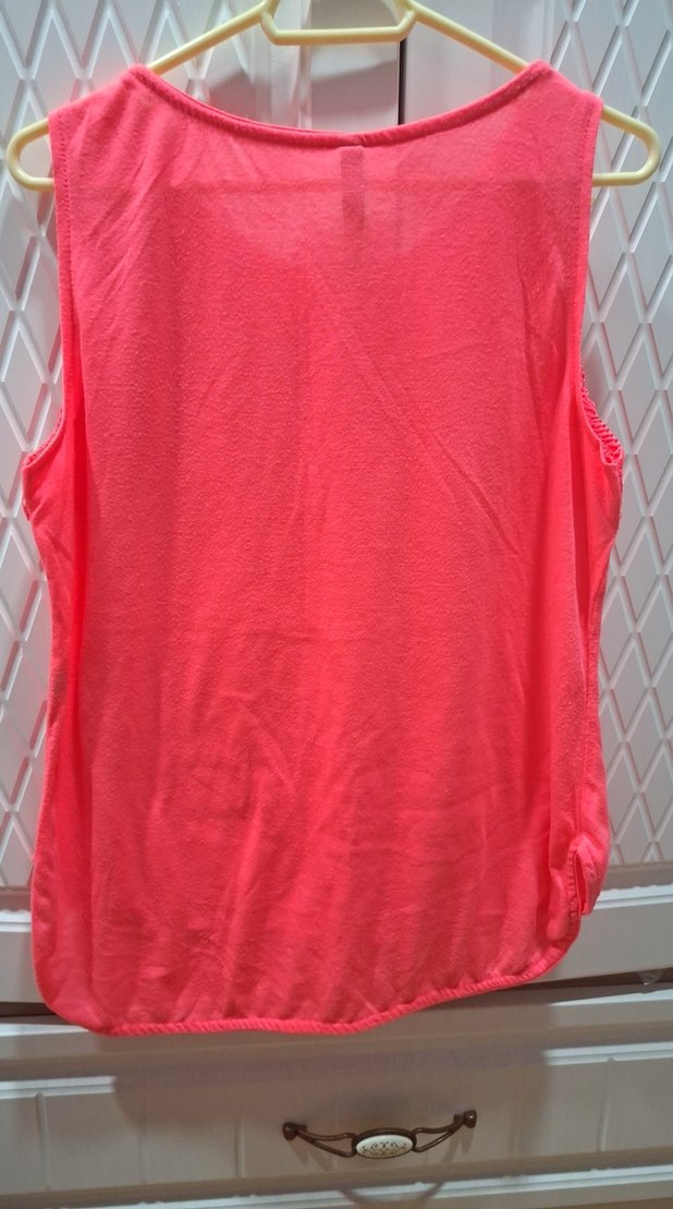 Kadın Kırmızı Dantelli Kolsuz Bluz - Görsel 3