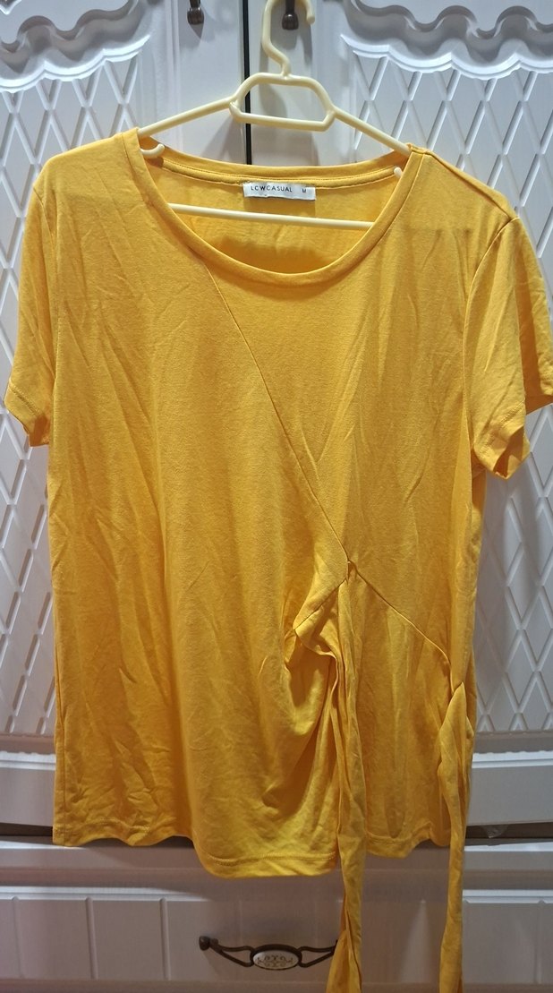 Sarı Kısa Kollu Kadın Tişört - Görsel 3