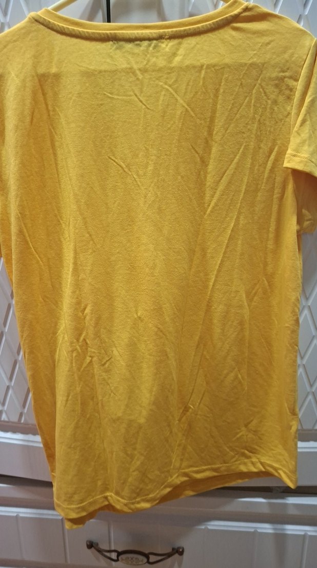 Sarı Kısa Kollu Kadın Tişört - Görsel 2