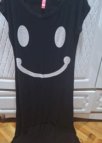 Gri Baskılı Siyah Hamile Elbisesi - Görsel 2