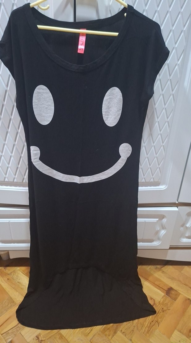 Gri Baskılı Siyah Hamile Elbisesi - Görsel 2