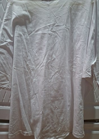 Kadın Beyaz Kısa Kollu Salaş Tişört - Görsel 3