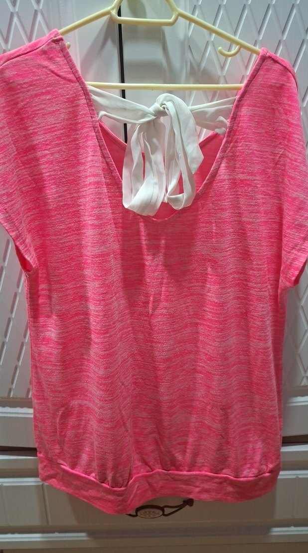 Pembe Kısa Kollu  Tişört - Görsel 3