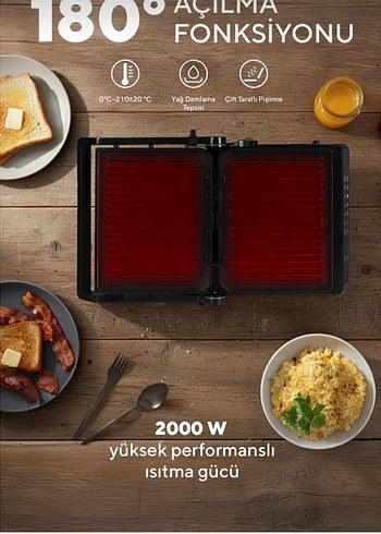 Dijital Kontrollü Siyah Tost ve Sandviç Makinesi - Görsel 5