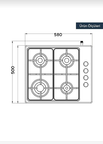 4'lü Gazlı Ocak Beyaz-Gri - Görsel 2