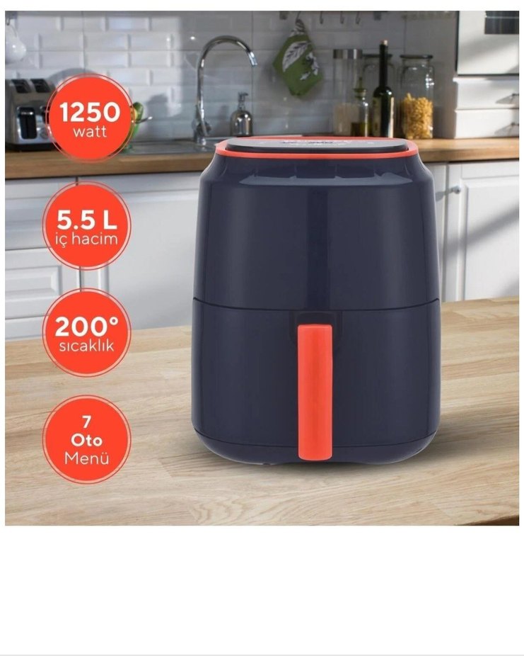 XL 5.5 Litre Turuncu Havalı Fritöz - Görsel 4