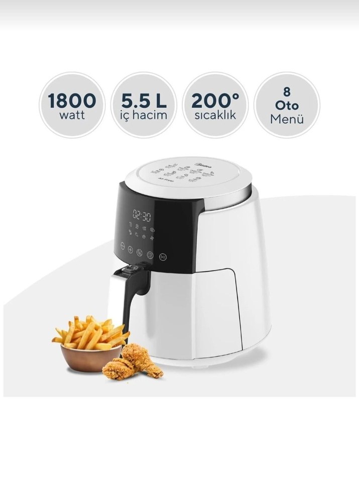 XL 5.5 Litre Hızlı Fritöz Beyaz Airfrey - Görsel 2