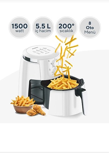 5.5 Litre Beyaz XL Fritöz - Görsel 2